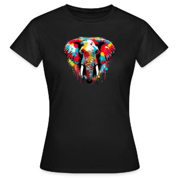 Éléphant - T-shirt Femme - noir - Devant - AI Model Female 172 dark (172cm)