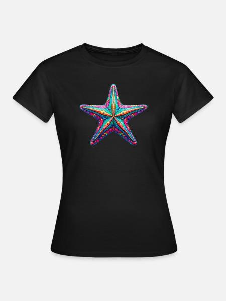 Seestern - Frauen T-Shirt - Schwarz
