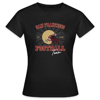 San Francisco Football - Frauen T-Shirt - Schwarz - Vorne - AI Model Female 172 dark (172cm)