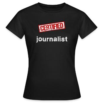 Journalist - Frauen T-Shirt - Schwarz - Vorne - AI Model Female 172 dark (172cm)
