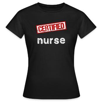 Krankenschwester - Frauen T-Shirt - Schwarz - Vorne - AI Model Female 172 dark (172cm)