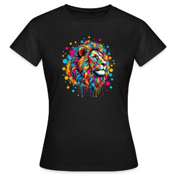 Löwe - Frauen T-Shirt - Schwarz - Vorne - AI Model Female 172 dark (172cm)