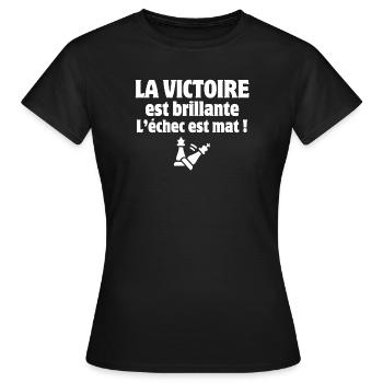 Schachmatt, Strategie, Schachbrett - Frauen T-Shirt - Schwarz - Vorne - AI Model Female 172 dark (172cm)