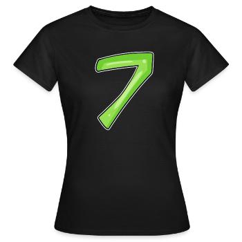 7 - sieben grün - Frauen T-Shirt - Schwarz - Vorne - AI Model Female 172 dark (172cm)