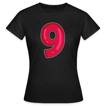 Zahl 9 - Neun - 9 Motiv - Frauen T-Shirt - Schwarz - Vorne - AI Model Female 172 dark (172cm)