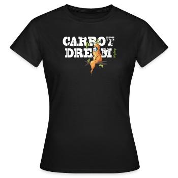 Wellensittich im Möhrenkostüm - Frauen T-Shirt - Schwarz - Vorne - AI Model Female 172 dark (172cm)