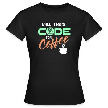 Programmeur, Développeur, Instruction de code, Ordinateur - T-shirt Femme - noir - Devant - AI Model Female 172 dark (172cm)