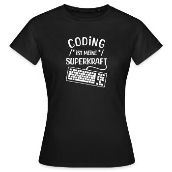 Instruction de script de code Développeur Computergeek - T-shirt Femme - noir - Devant - AI Model Female 172 dark (172cm)