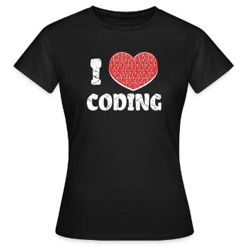 Développeur Heart Coding Statement Programmeur - T-shirt Femme - noir - Devant - AI Model Female 172 dark (172cm)