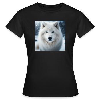 Loup arctique - T-shirt Femme - noir - Devant - AI Model Female 172 dark (172cm)