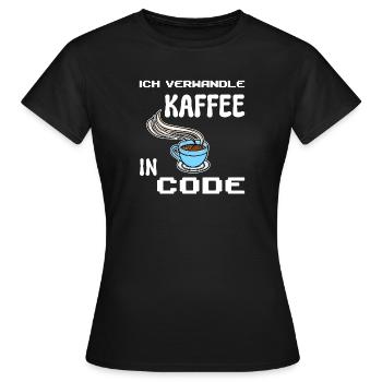 Developer Computerfreak Statement Coden Skripting - Frauen T-Shirt - Schwarz - Vorne - AI Model Female 172 dark (172cm)