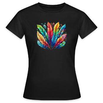 Feather Feather Pen Pens - Women's T-Shirt - black - Front - AI Model Female 172 dark (172cm)