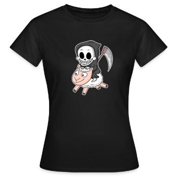 Motif de mouton de la Faucheuse - T-shirt Femme - noir - Devant - AI Model Female 172 dark (172cm)