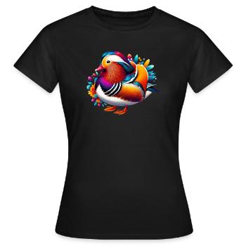 Canard mandarin - T-shirt Femme - noir - Devant - AI Model Female 172 dark (172cm)
