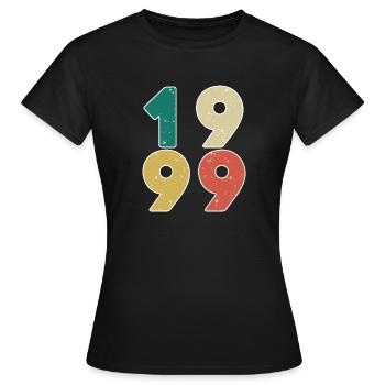 1999 - Né en 1999 - Construit en 1999 - T-shirt Femme - noir - Devant - AI Model Female 172 dark (172cm)