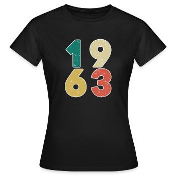 1963 - Born 1963 - Built in 1963 - Women's T-Shirt - black - Front - AI Model Female 172 dark (172cm)
