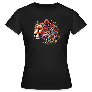 Guépard - T-shirt Femme - noir - Devant - AI Model Female 172 dark (172cm)