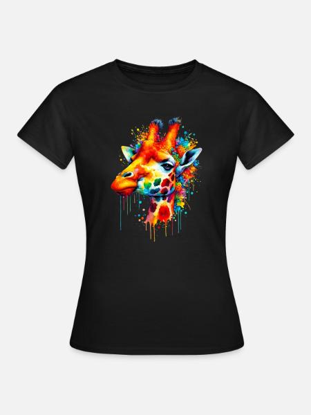 Giraffa - Dame-T-shirt - sort