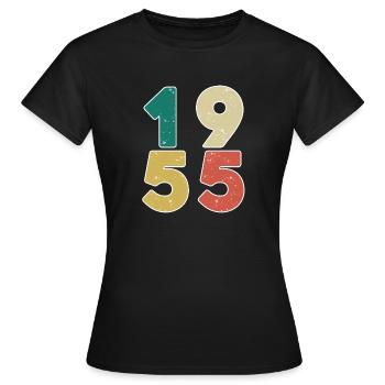 1955 - Born 1955 - Built in 1955 - Women's T-Shirt - black - Front - AI Model Female 172 dark (172cm)