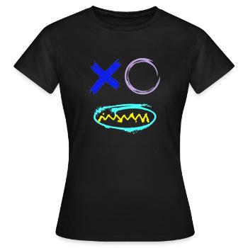 Face Graffiti Teeth - Women's T-Shirt - black - Front - AI Model Female 172 dark (172cm)