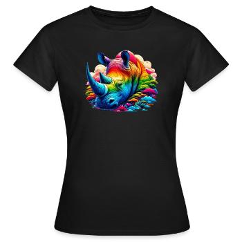 Nashorn - Frauen T-Shirt - Schwarz - Vorne - AI Model Female 172 dark (172cm)