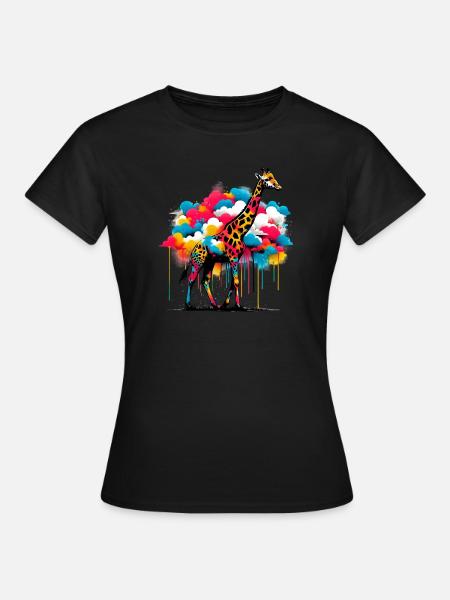Giraffe - Frauen T-Shirt - Schwarz