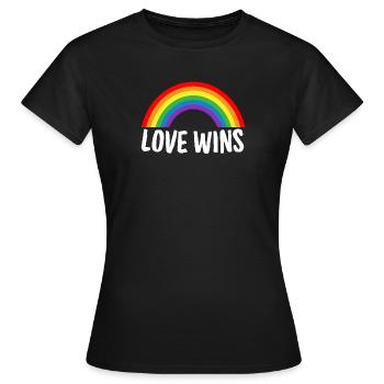 Love wins - Women's T-Shirt - black - Front - AI Model Female 172 dark (172cm)