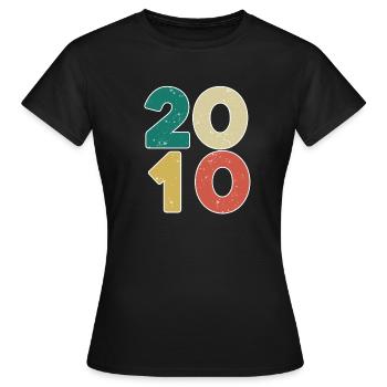 2010 - Année 2010 - Année 2010 - T-shirt Femme - noir - Devant - AI Model Female 172 dark (172cm)