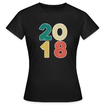 2018 - Jahrgang 2018 - Baujahr 2018 - Frauen T-Shirt - Schwarz - Vorne - AI Model Female 172 dark (172cm)