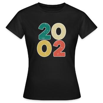 2002 - Jahrgang 2002 - Baujahr 2002 - Frauen T-Shirt - Schwarz - Vorne - AI Model Female 172 dark (172cm)
