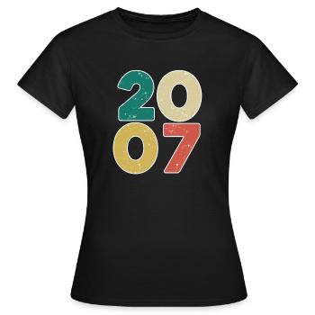 2007 - Année 2007 - Année 2007 - T-shirt Femme - noir - Devant - AI Model Female 172 dark (172cm)