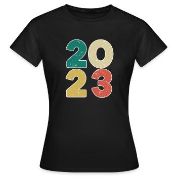 2023 - Year 2023 - Year of construction 2023 - Women's T-Shirt - black - Front - AI Model Female 172 dark (172cm)