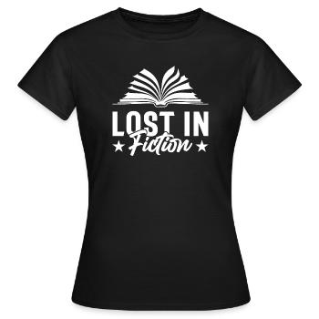PERDU DANS LA FICTION - T-shirt Femme - noir - Devant - AI Model Female 172 dark (172cm)