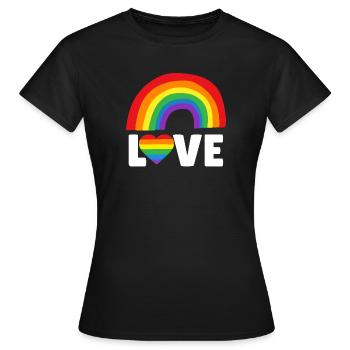 Aimer LGBTQIA - T-shirt Femme - noir - Devant - AI Model Female 172 dark (172cm)