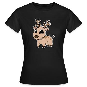 Reh Niedlich Kinder Kleinkind - Frauen T-Shirt - Schwarz - Vorne - AI Model Female 172 dark (172cm)