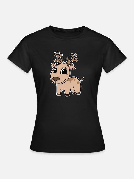 Reh Niedlich Kinder Kleinkind - Frauen T-Shirt - Schwarz