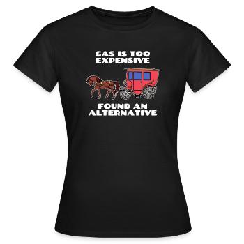 Stockage d’énergie Déclaration de ravitaillement Énergie - T-shirt Femme - noir - Devant - AI Model Female 172 dark (172cm)