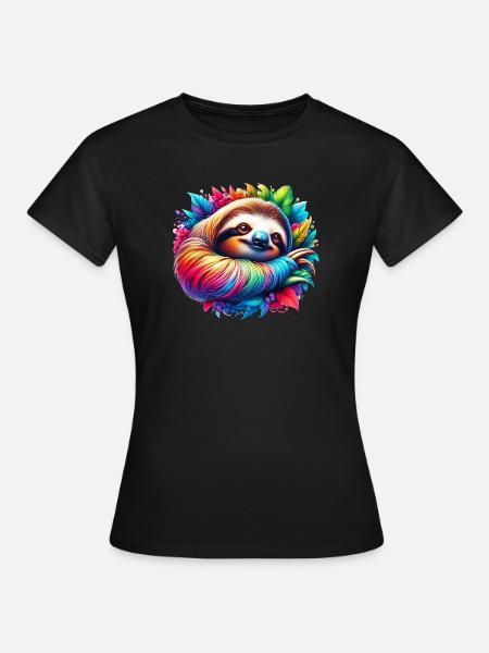 Faultier - Frauen T-Shirt - Schwarz