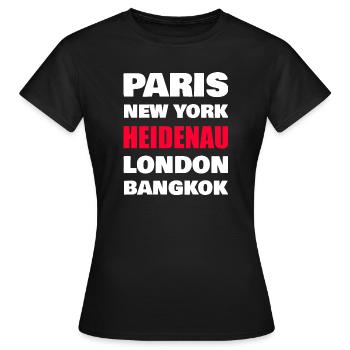 Chemise Heidenau – Petite ville contre métropoles mondiales - T-shirt Femme - noir - Devant - AI Model Female 172 dark (172cm)