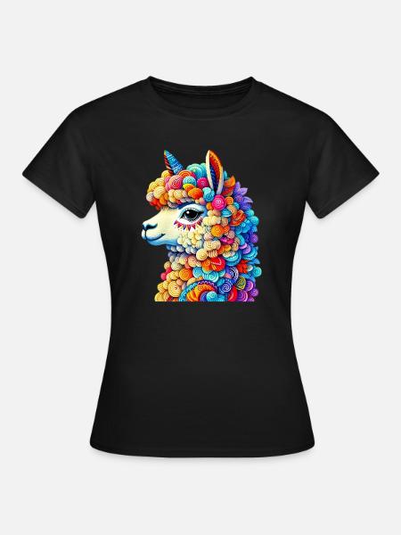 Alpaka - Frauen T-Shirt - Schwarz