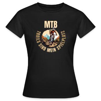 Trails sind mein Spielplatz - Frauen T-Shirt - Schwarz - Vorne - AI Model Female 172 dark (172cm)