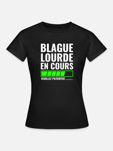 Schwerer Witz in Arbeit, bitte warten - Frauen T-Shirt - Schwarz