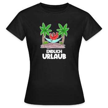 Urlaub Ferien Frei - Frauen T-Shirt - Schwarz - Vorne - AI Model Female 172 dark (172cm)