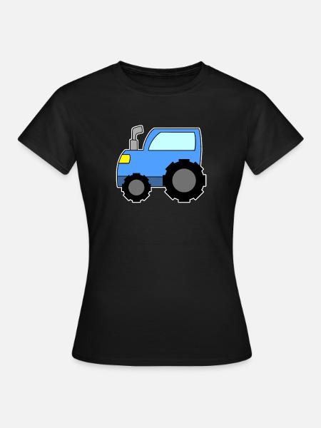 Traktor Blau - Frauen T-Shirt - Schwarz