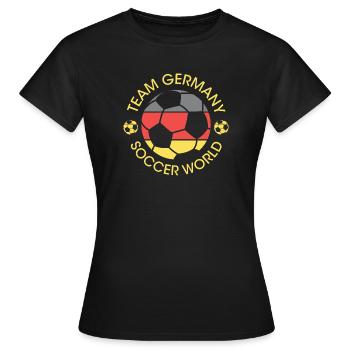 Tournoi du championnat d’Allemagne de football - T-shirt Femme - noir - Devant - AI Model Female 172 dark (172cm)