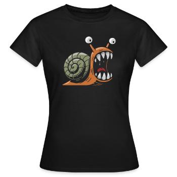 Snail with large teeth - Women's T-Shirt - black - Front - AI Model Female 172 dark (172cm)