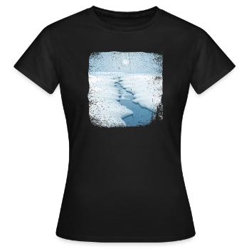 Ruisseau dans la neige avec bord effiloché - T-shirt Femme - noir - Devant - AI Model Female 172 dark (172cm)