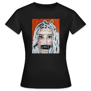 Spread LOVE - Frauen T-Shirt - Schwarz - Vorne - AI Model Female 172 dark (172cm)
