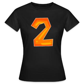 Two - 2 - Number Number - Women's T-Shirt - black - Front - AI Model Female 172 dark (172cm)