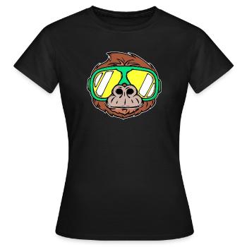 Vacances au ski Sports d’hiver Neige Hiver Skieurs - T-shirt Femme - noir - Devant - AI Model Female 172 dark (172cm)